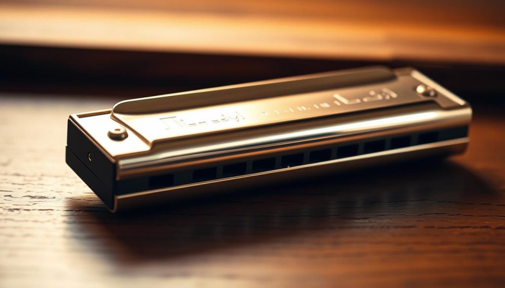 A sleek, traditional harmonica resting on a wooden surface, its silver-toned body gleaming under soft, warm lighting. The harmonica is positioned straight, with its reed slots aligned horizontally, showcasing its classic design and function. The image captures the harmonica's simplicity and utility, inviting the viewer to imagine the melodic tones it can produce. The background is subtly blurred, allowing the harmonica to be the focal point, emphasizing its importance as a musical instrument. The overall composition conveys a sense of precision, clarity, and the timeless appeal of the straight harp style. A sleek, traditional harmonica resting on a wooden surface, its silver-toned body gleaming under soft, warm lighting. The harmonica is positioned straight, with its reed slots aligned horizontally, showcasing its classic design and function. The image captures the harmonica's simplicity and utility, inviting the viewer to imagine the melodic tones it can produce. The background is subtly blurred, allowing the harmonica to be the focal point, emphasizing its importance as a musical instrument. The overall composition conveys a sense of precision, clarity, and the timeless appeal of the straight harp style.